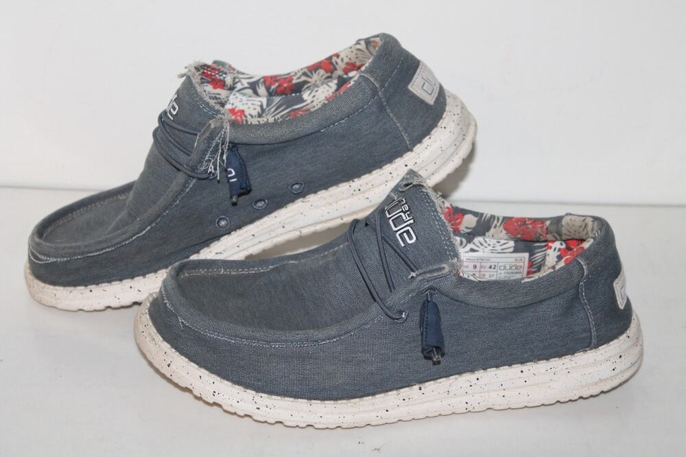 Hey Dude Wally Stretch Casual Sneakers, 110382600, Blue, Synthetic, Mens Size 9